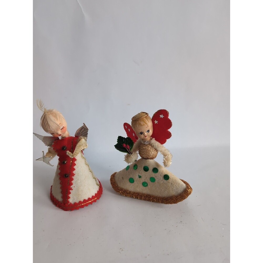 Vintage Angel Christmas Ornaments Cardboard MCM Read